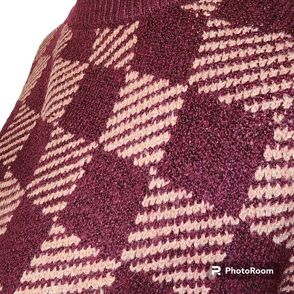 #062. NWOT Checkered Red Pullover Sweater-Love Ellie - Picture 2 of 4